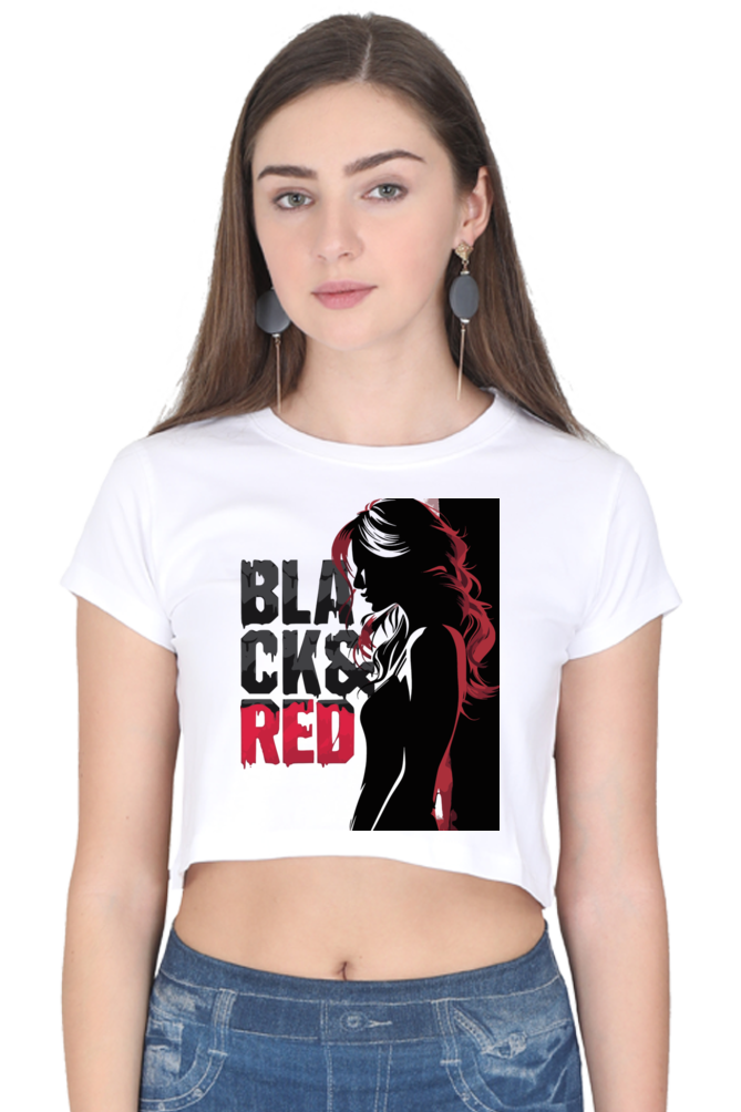 Black & Red Women's  Crop Top