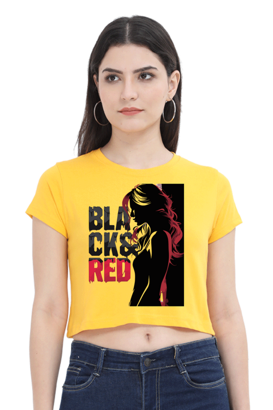 Black & Red Women's  Crop Top