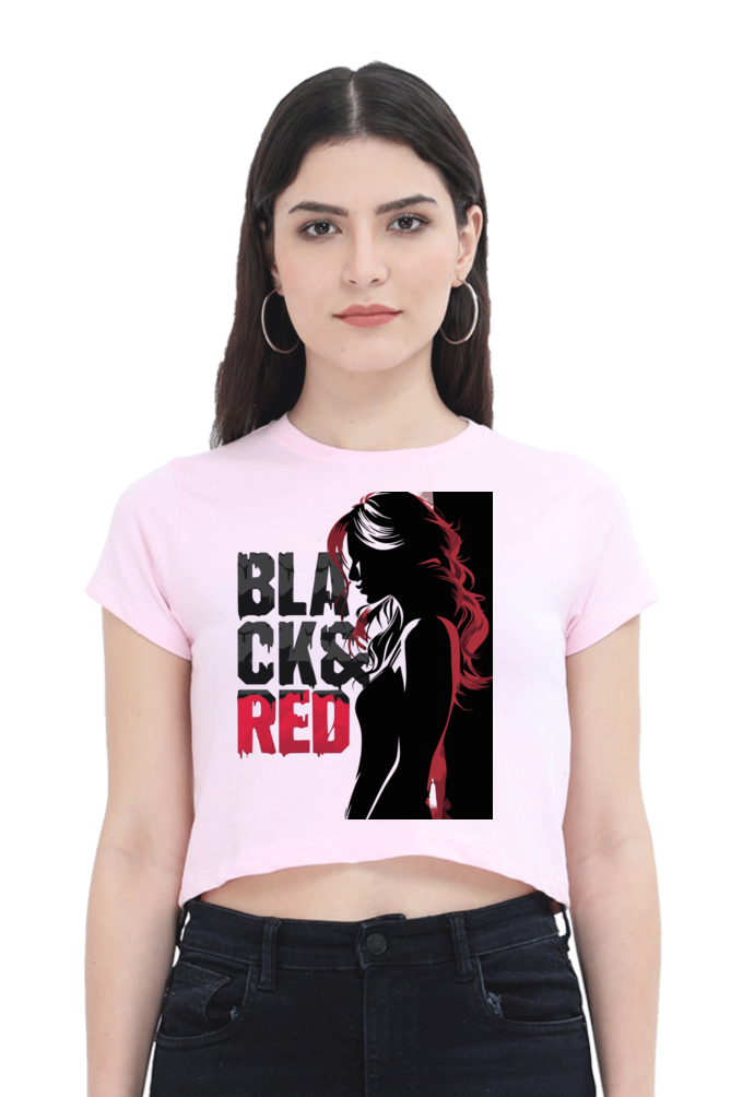 Black & Red Women's  Crop Top