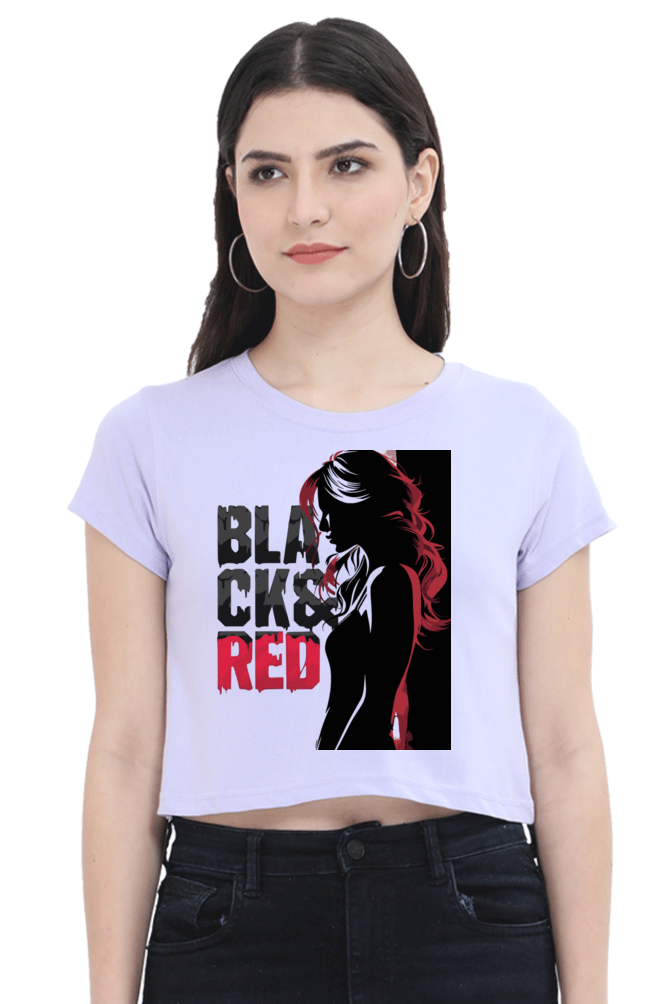 Black & Red Women's  Crop Top