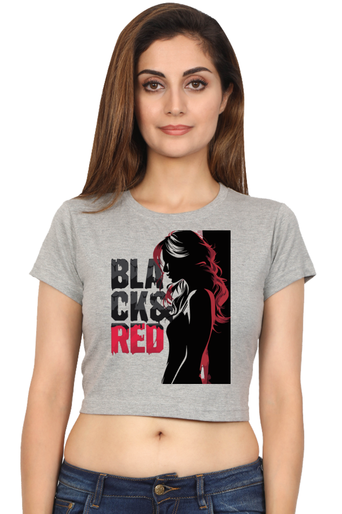 Black & Red Women's  Crop Top