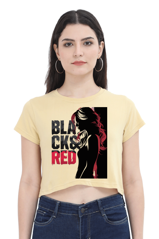 Black & Red Women's  Crop Top